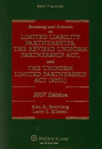 Bromberg and Ribstein on Partnership Llps, Rupa, and Upla, 2007