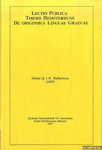 Lectio publica Tiberii Hemsterhusii de originibus linguae Graecae