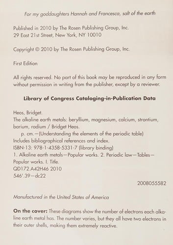 The alkaline earth metals