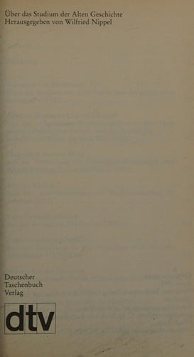 Über das Studium der Alten Geschichte