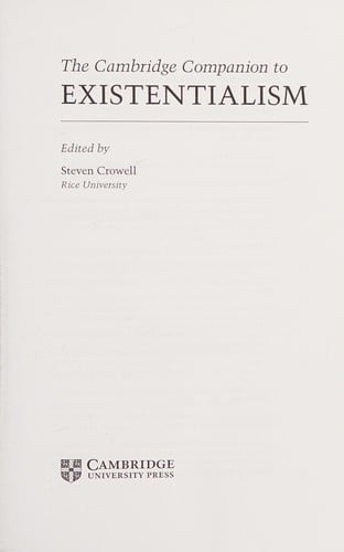 The Cambridge companion to existentialism