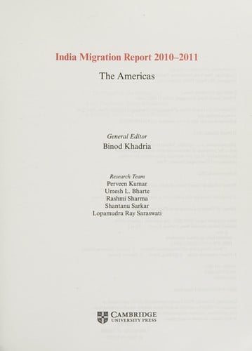 India migration report 2010-2011