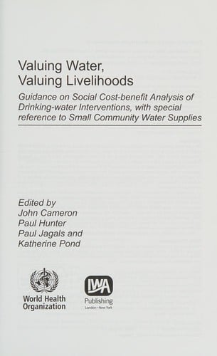 Valuing water, valuing livelihoods