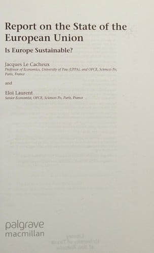 REPORT ON THE STATE OF THE EUROPEAN UNION; V. 1; ED. BY JEAN-PAUL FITOUSSI