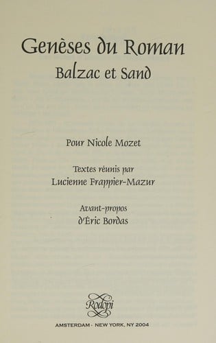 Genèses du roman