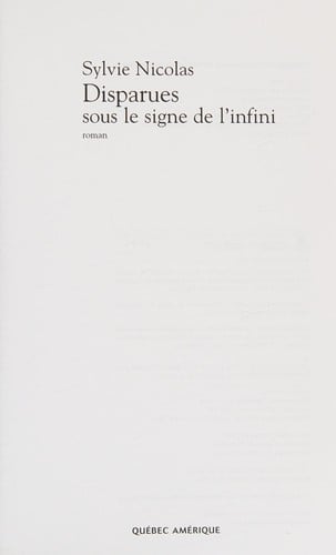 Disparues sous le signe de l'infini