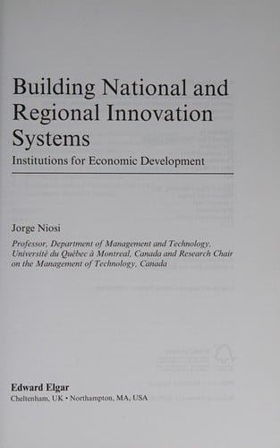 Building national and regional innovation systems