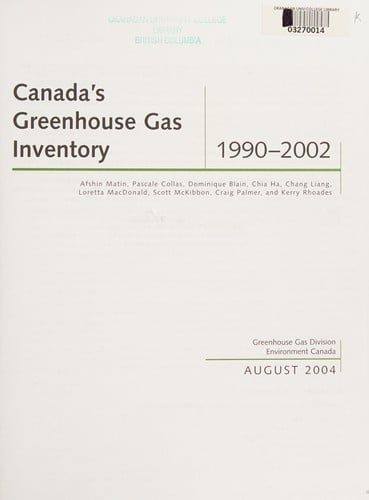 Canada's greenhouse gas inventory