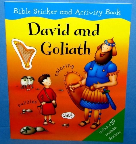 Bible Sticker & Activity Book ~ DAVID & GOLIATH ~ Over 50 Reusable Stickers!