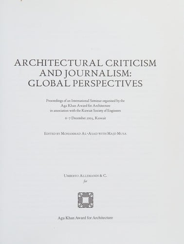 Architectural criticism and journalism