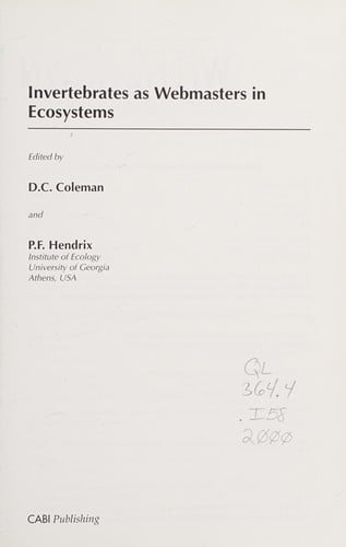 Invertebrates as webmasters in ecosystems