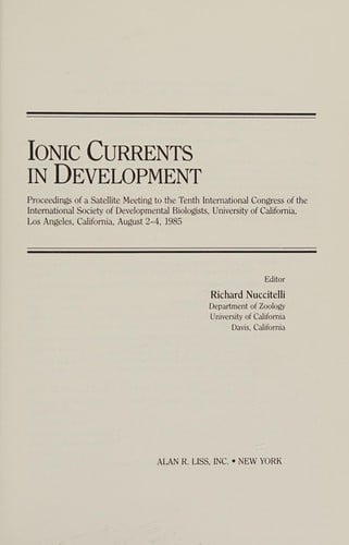 Ionic currents in development