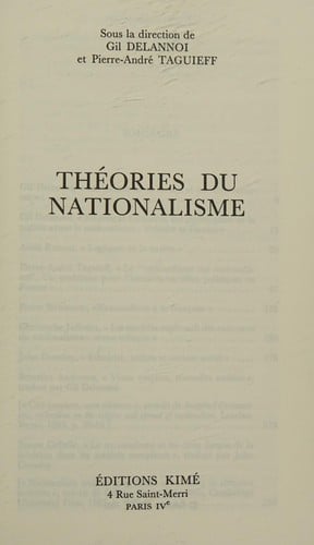 Théories du nationalisme (Histoire des idées, théorie politique et recherches en sciences sociales) (French Edition)