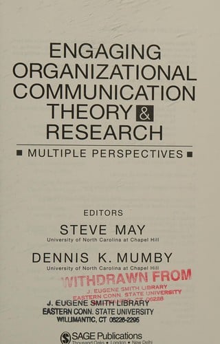 Engaging organizational communication theory & research