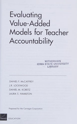 Evaluating value-added models for teacher accountability