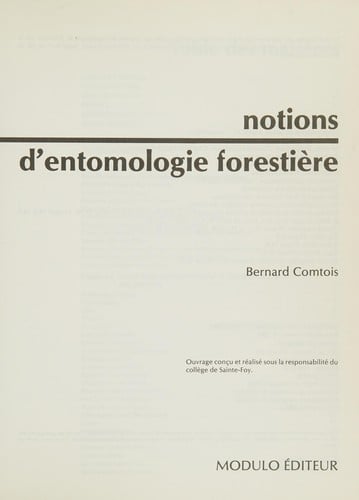 Notions d'entomologie forestière