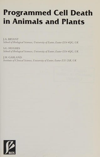 Programmed cell death in animals and plants