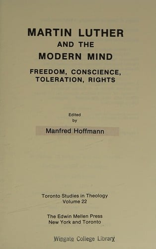 Martin Luther and the modern mind