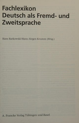 Fachlexikon Deutsch als Fremd- und Zweitsprache