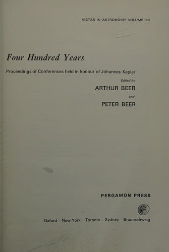 Kepler : four hundred years