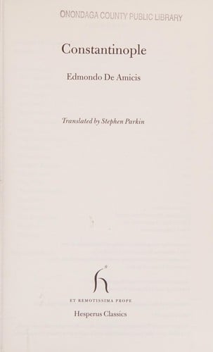 CONSTANTINOPLE; TRANS. BY STEPHEN PARKIN