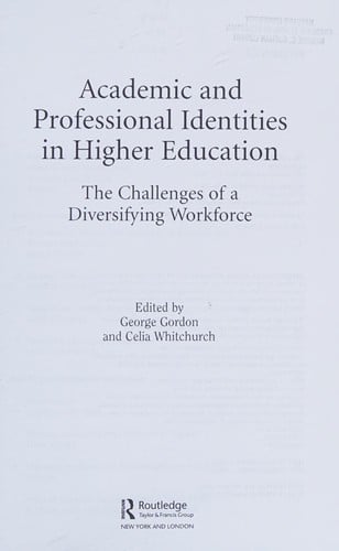 Academic and professional identities in higher education