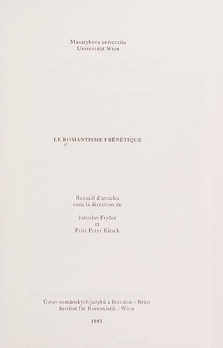 Le romantisme frénétique