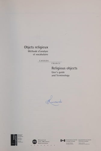 Objets religieux, méthode d'analyse et vocabulaire =