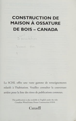 Construction de maison à ossature de bois--Canada