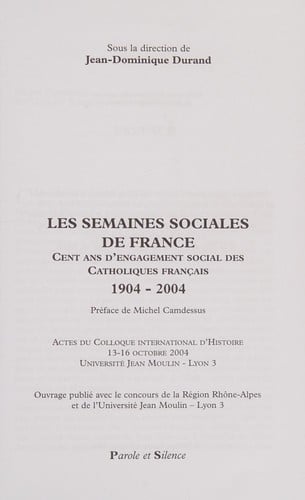 Les semaines sociales de France
