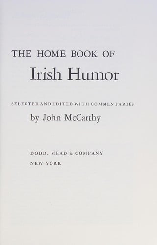 The Home book of Irish humor
