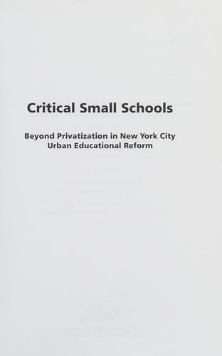 Critical small schools