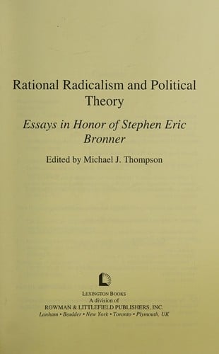 Rational radicalism and political theory
