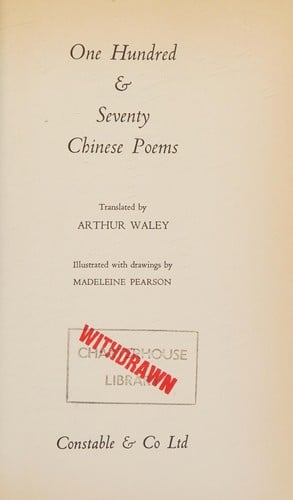 One hundred &seventy Chinese poems