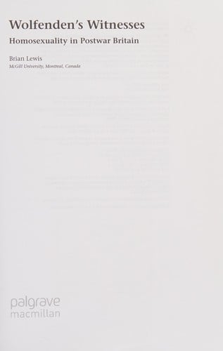 Wolfenden's witnesses