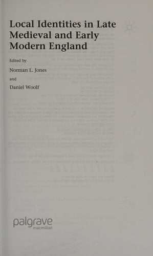 Local identities in late medieval and early modern England