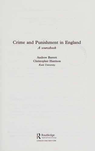 Crime and punishment in England