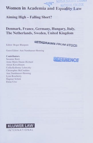 Women in academia and equality law