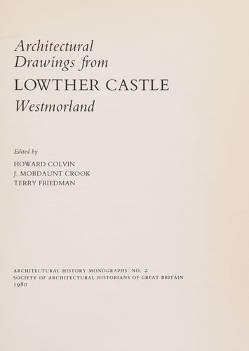 Architectural drawings from Lowther Castle Westmorland
