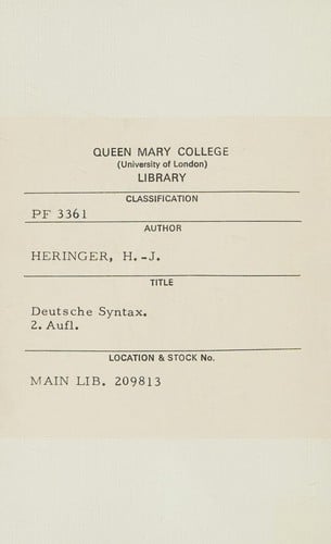 Deutsche Syntax