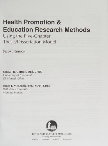 Health promotion and education research methods