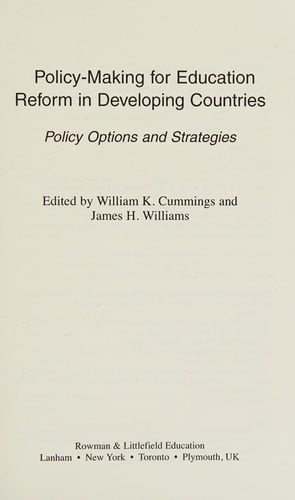 Policy-making for education reform in developing countries