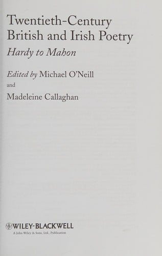 Twentieth century British and Irish poetry