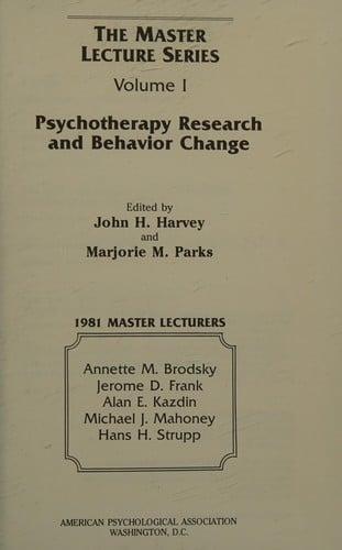 Psychotherapy research and behavior change