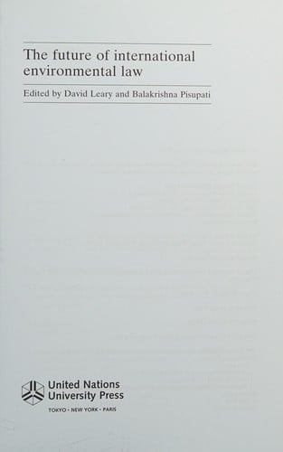 The future of international environmental law