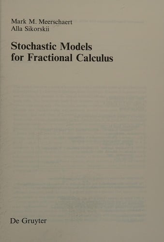 Stochastic models for fractional calculus