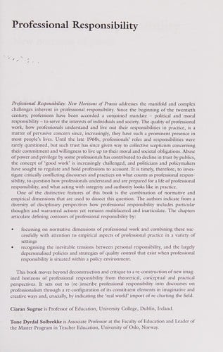 Professional responsibility