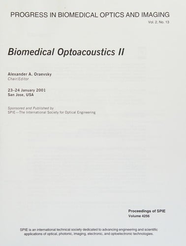 Biomedical optoacoustics II