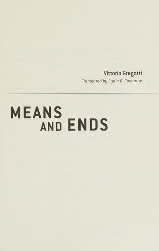 Architecture, means and ends