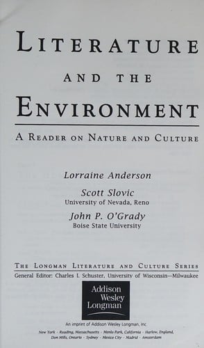 Literature and the environment